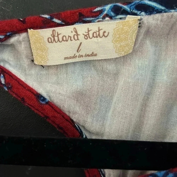 Altar'd StateTop Tunic size Large RedWhiteBlue Gypsy - Picture 3 of 5